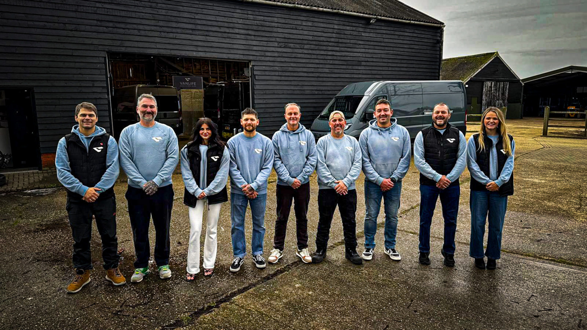The Vanlife Conversions team outside our workshop